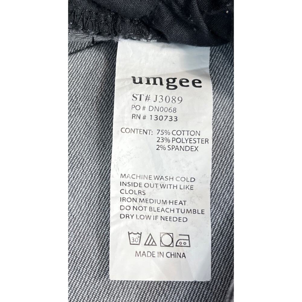 Umgee Cropped Flare Jeans Raw Hem Charcoal Wash S… - image 4